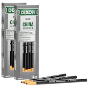 Dixon Ticonderoga Phano China Markers, Black, PK24, 24PK 00077